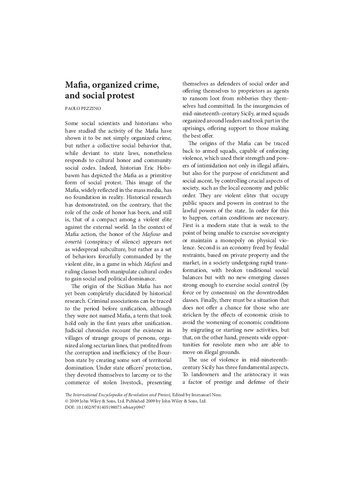 Mafia, organized crime, and social protest