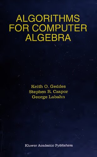 Algorithms for computer algebra