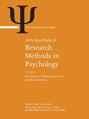 APA Handbook of Research Methods in Psychology (3 Volume Set)