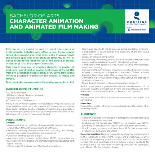 Bachelor of Arts Character Animation
