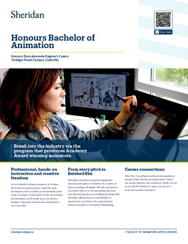 Bachelor of Animation Sheridan