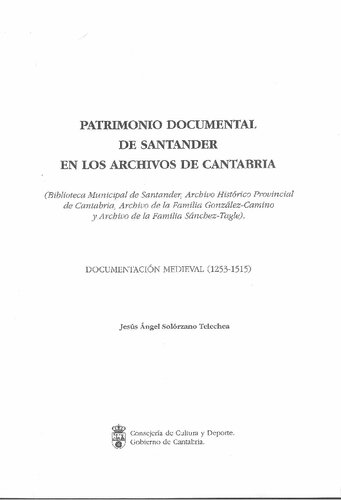 Patrimonio documental de Santander en los Archivos de Cantabria