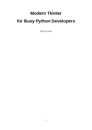Modern Tkinter for Busy Python Developers