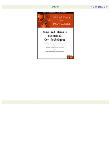 Mike and Phani's Essential C++ Techniques