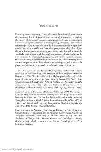 State formations: global histories and cultures of statehood
