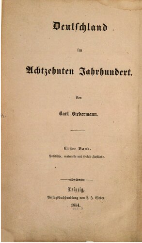 Deutschlands politische, materielle und sociale [soziale] Zustände