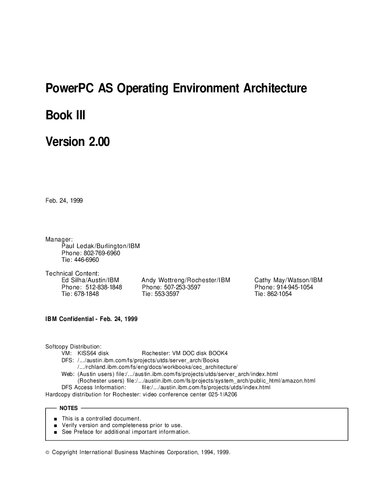 PowerPC AS Operating Environment Architecture Book III Version 2.00