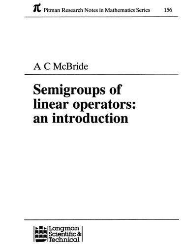 Semigroups of linear operators : an introduction