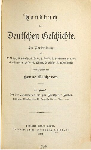 Von der Reformation bis zum Frankfurter Frieden ; nebst einer Übersicht über die Ereignisse bis zum Jahre 1890