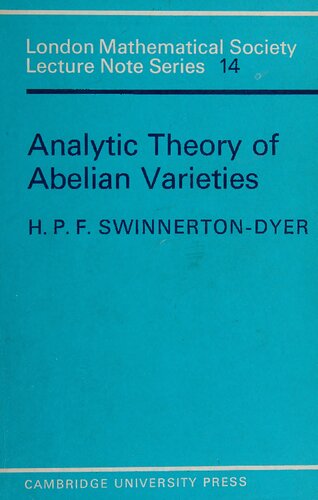 Analytic Theory of Abelian Varieties