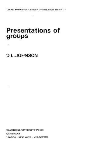 Presentations of Groups