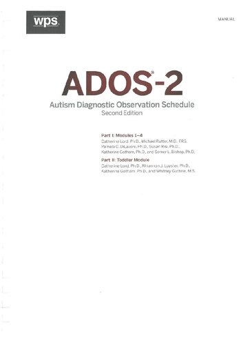 Autism Diagnostic Observation Schedule, Second Edition (ADOS-2)