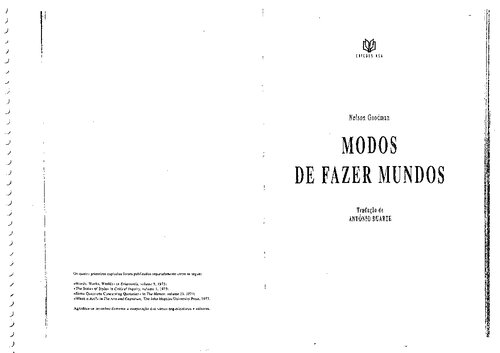 Modos de fazer mundos