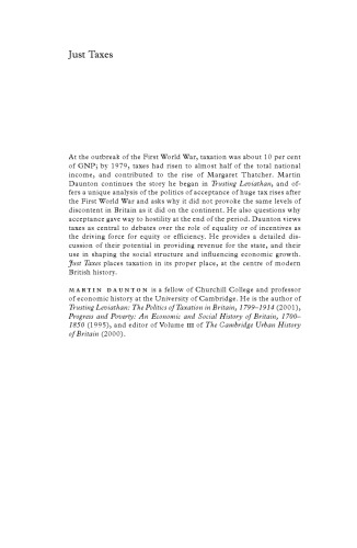 Just Taxes: The Politics of Taxation in Britain, 1914-1979