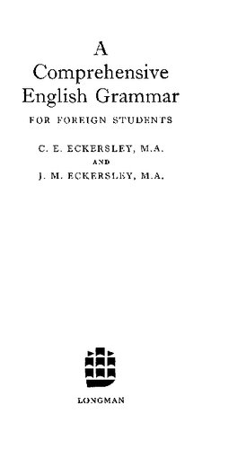 A Comprehensive English Grammar for Foreign Students