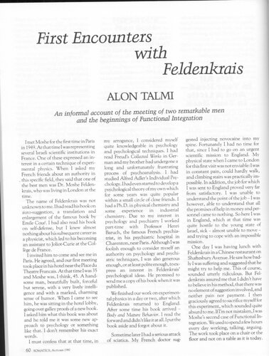 First Encounters with Moshe Feldenkrais