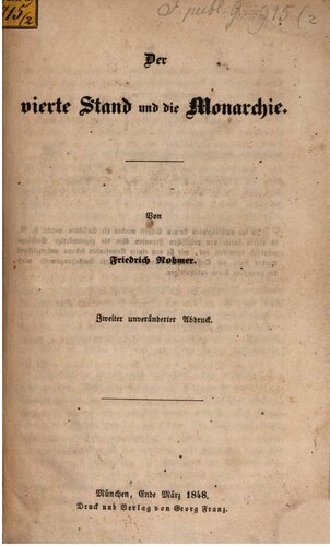 Der Vierte Stand und die Monarchie