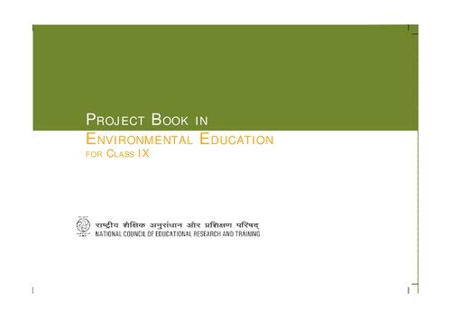 Project Book in Environmental Education for Class IX
