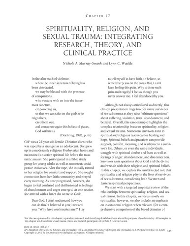 APA handbook of psychology, religion, and spirituality