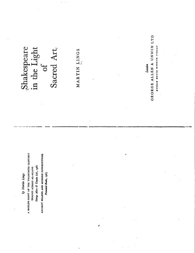 Shakespeare in the Light of Sacred Art