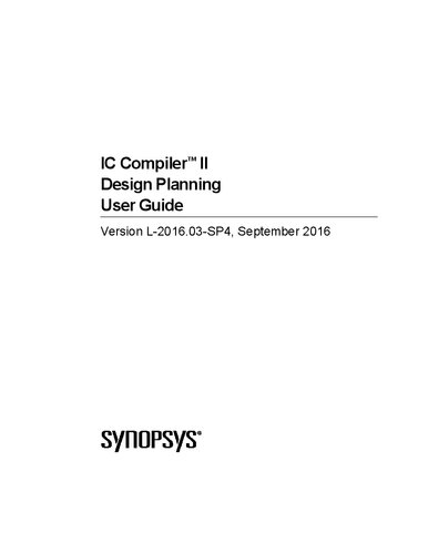 IC Compiler™ II Design Planning User Guide