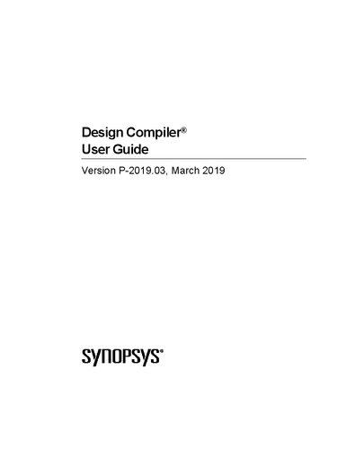 Design Compiler® User Guide