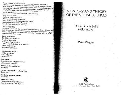 A History and Theory of the Social Sciences: Not All That Is Solid Melts into Air