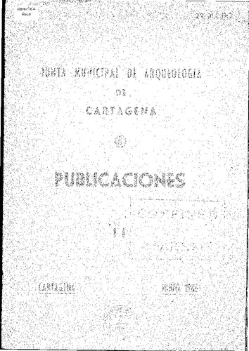 Publicaciones de la Junta Municipal de Arqueología de Cartagena