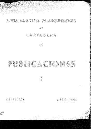 Publicaciones de la Junta Municipal de Arqueología de Cartagena