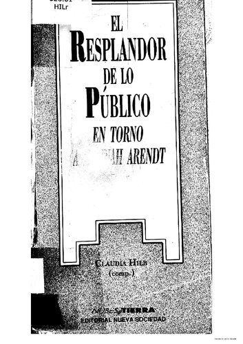 El resplandor de lo público. En torno a Hannah Arendt