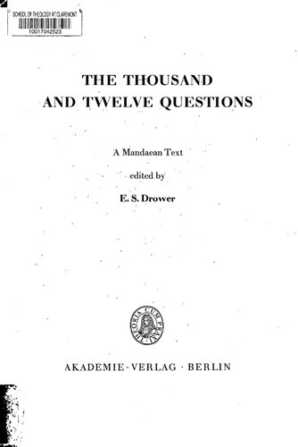 The thousand and twelve questions (Alf trisar šuialia)