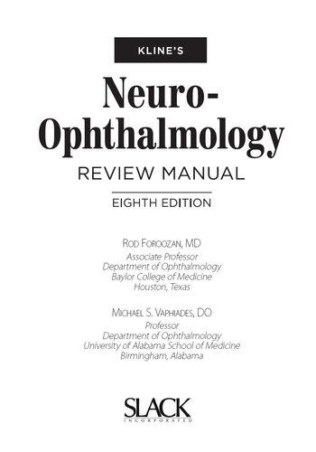 Kline's Neuro-Ophthalmology Review Manual, Eighth Edition