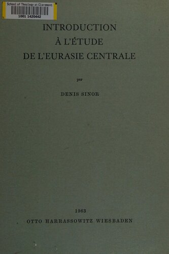 Introduction A L'etude Del'eurasie Centrale