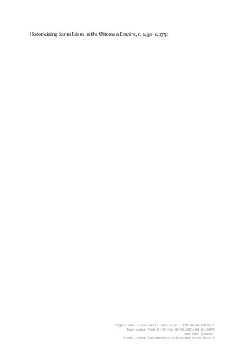 Historicizing Sunni Islam in the Ottoman Empire, c. 1450-c. 1750