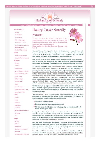 HealingCancerNaturally website Articles Ulla Schmid healingcancernaturally.com