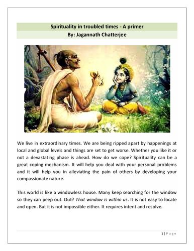 Spirituality in troubled times