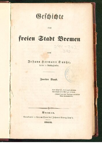 Geschichte der freien Stadt Bremen