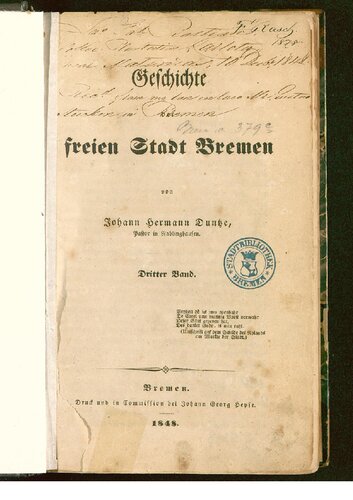 Geschichte der freien Stadt Bremen