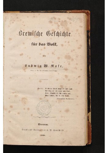 Bremische Geschichte für das Volk