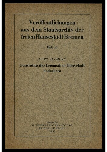 Geschichte der bremischen Herrschaft Bederkesa