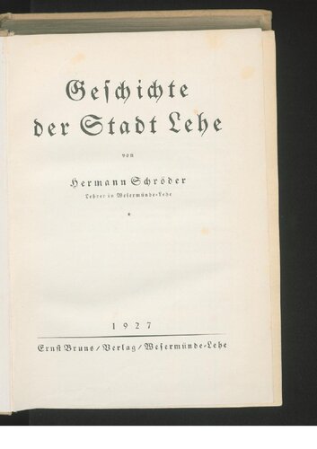 Geschichte der Stadt Lehe