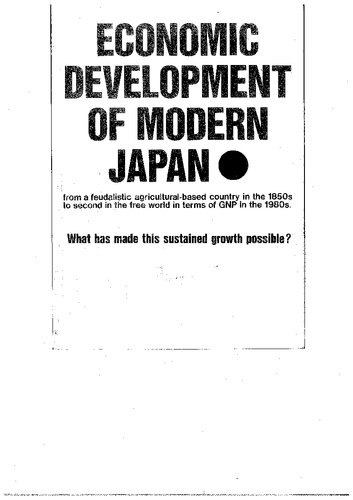 Economic Development of Modern Japan