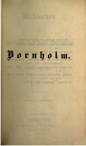 Urkunden zur Geschichte der Insel Bornholm / 1327 - 1566