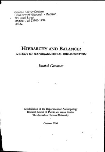 Hierarchy and balance : a study of Wanokaka social organization