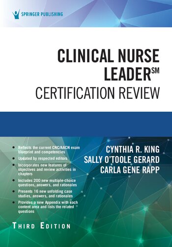 Clinical Nurse Leader Certification Review, 3e (Sep 24, 2020)_(0826164560)_(Springer Publishing Company)