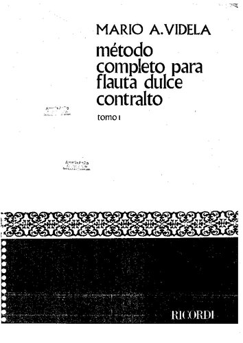 Método completo para flauta dulce contralto: I