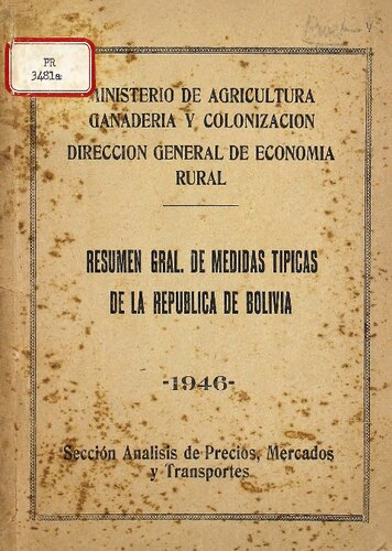 Resumen gral. de medidas típicas de la República de Bolivia