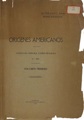 Orígenes americanos : lenguas indias comparadas