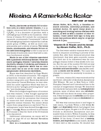 Orthomolecular Medicine : Niacin Vitamin B3: A Remarkable Healer