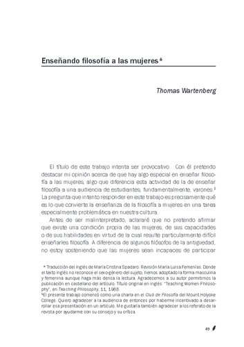 Enseñando filosofía a las mujeres
